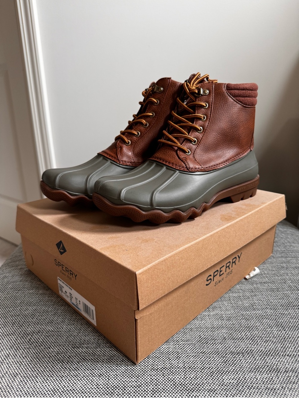 Sperry Rain boots Avenue Tan & Olive Duck Synth